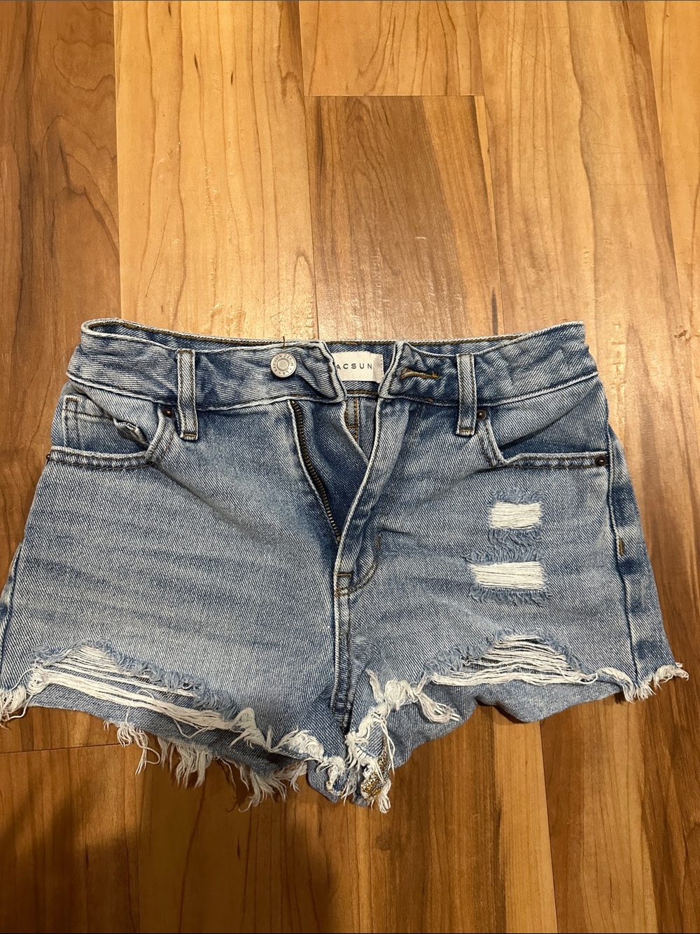 PacSun Light Blue Distressed Denim Cutoff Shorts